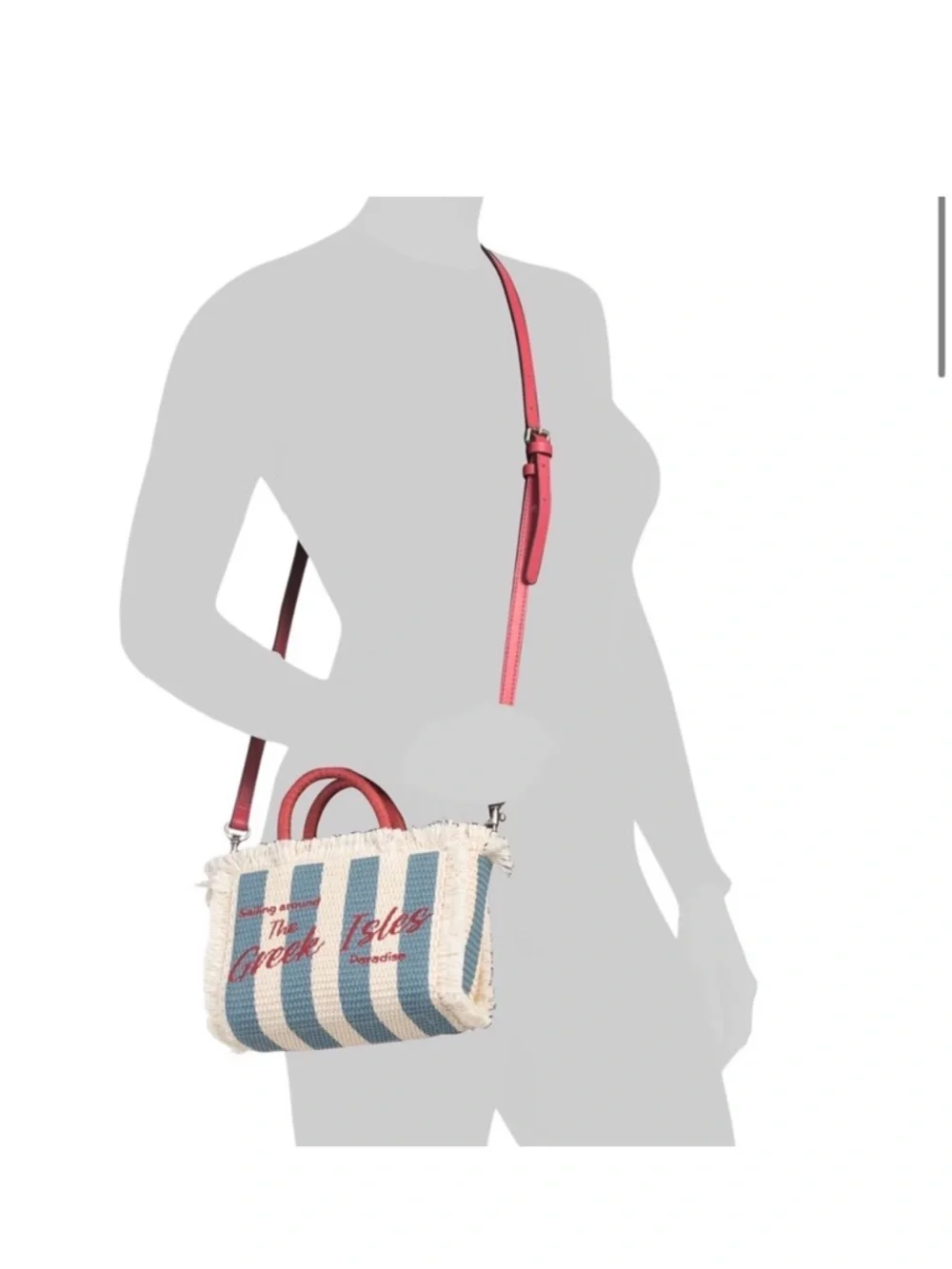 NWT Patricia Nash Woven Tote Striped Sailing Around the 'Greek Isles' Tote - Picture 4 of 8